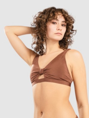Roxy Silky Island Elongated Bra Bikini Top Root Beer