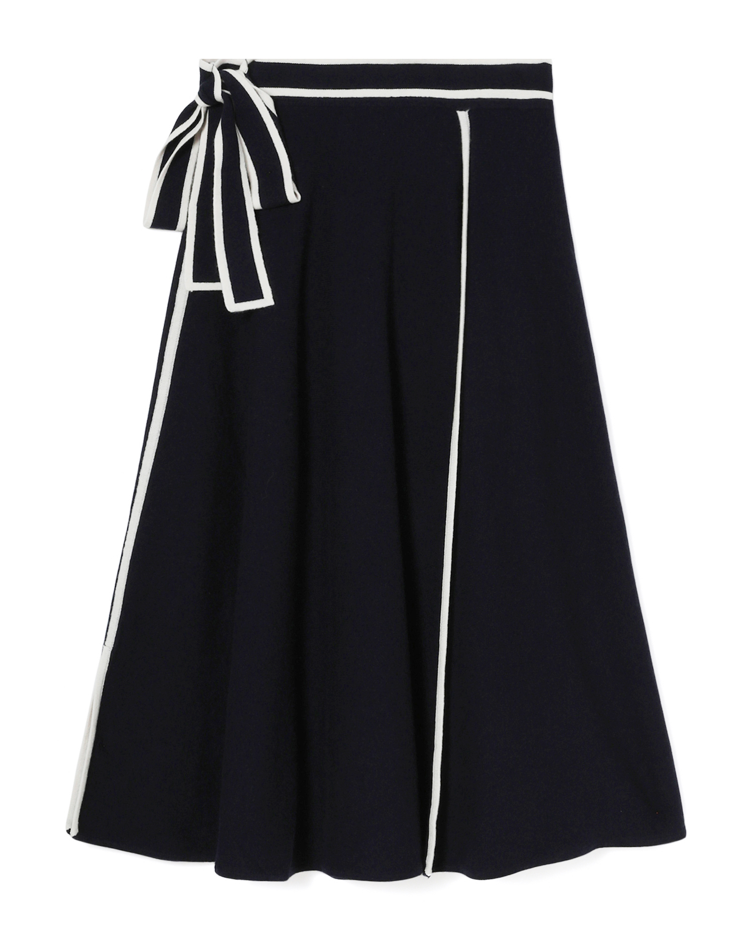 contrasting outline midi skirt
