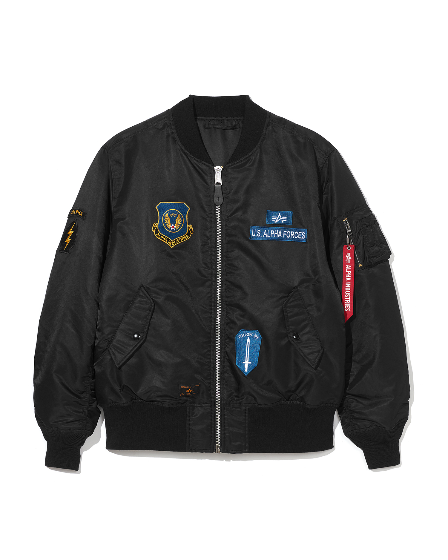 patched bomber jacket