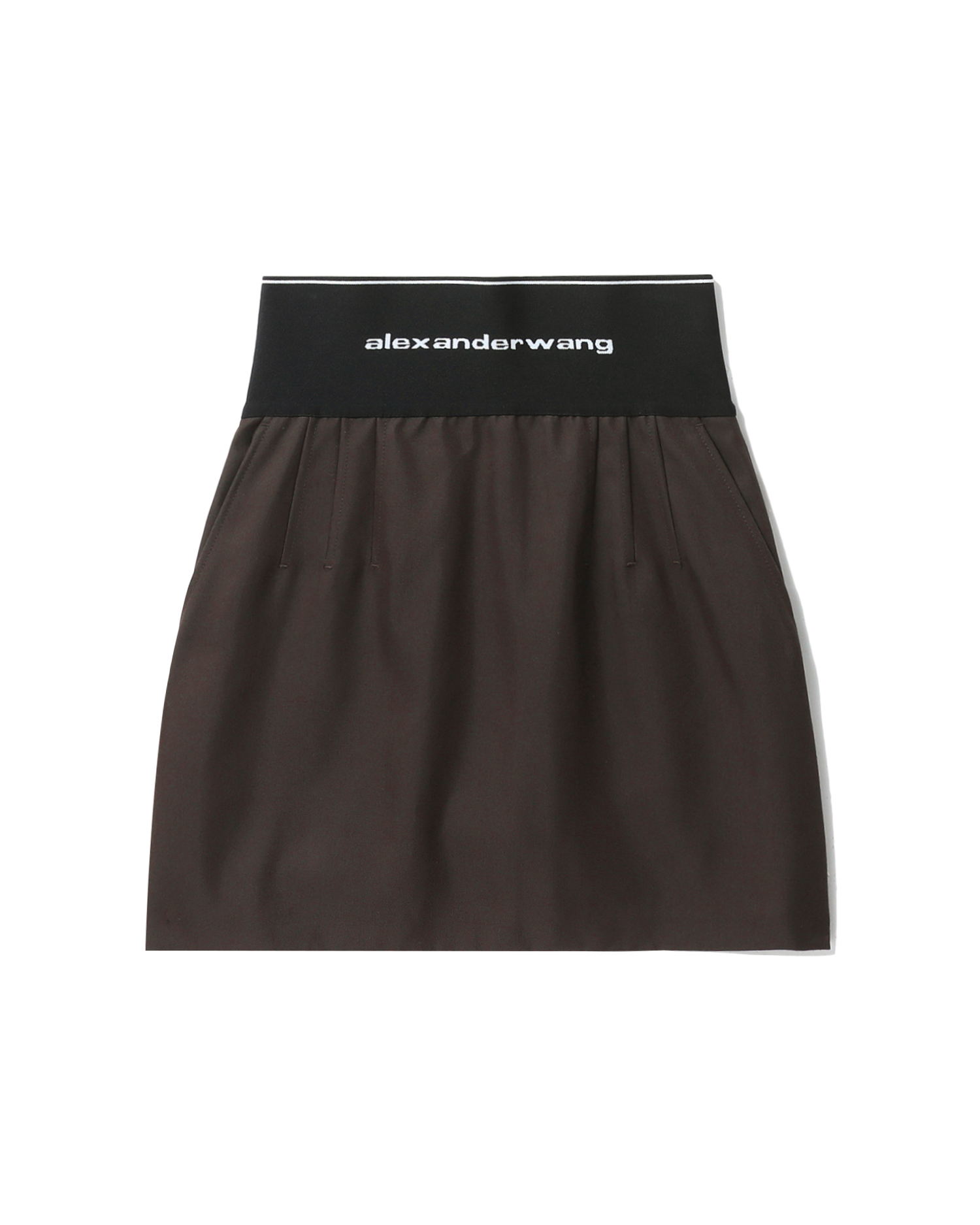 logo elastic cotton tailored skirt