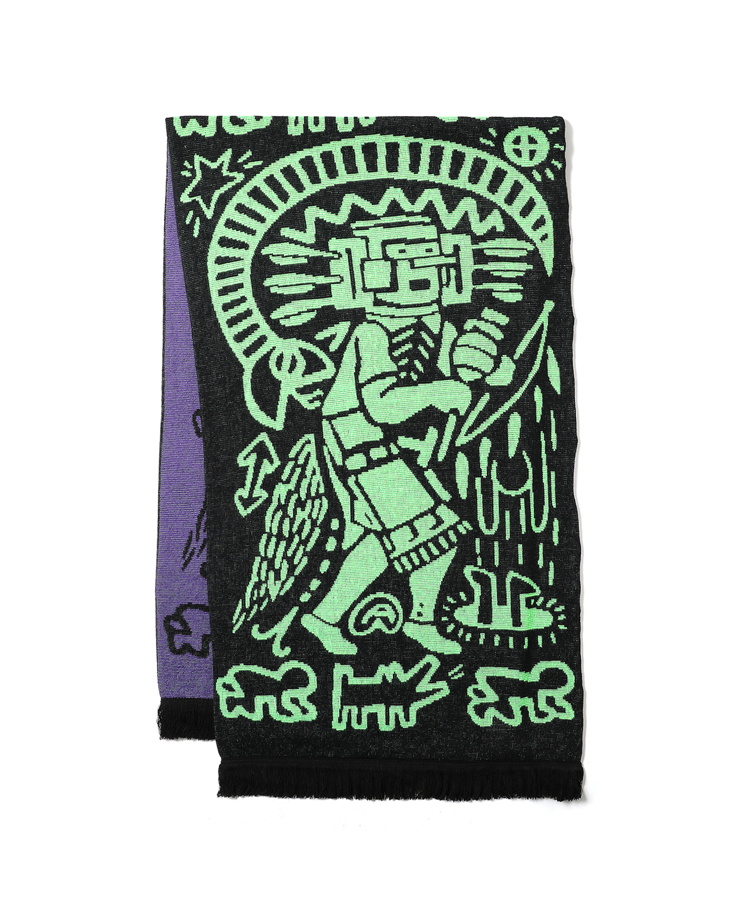witches intarsia knit scarf