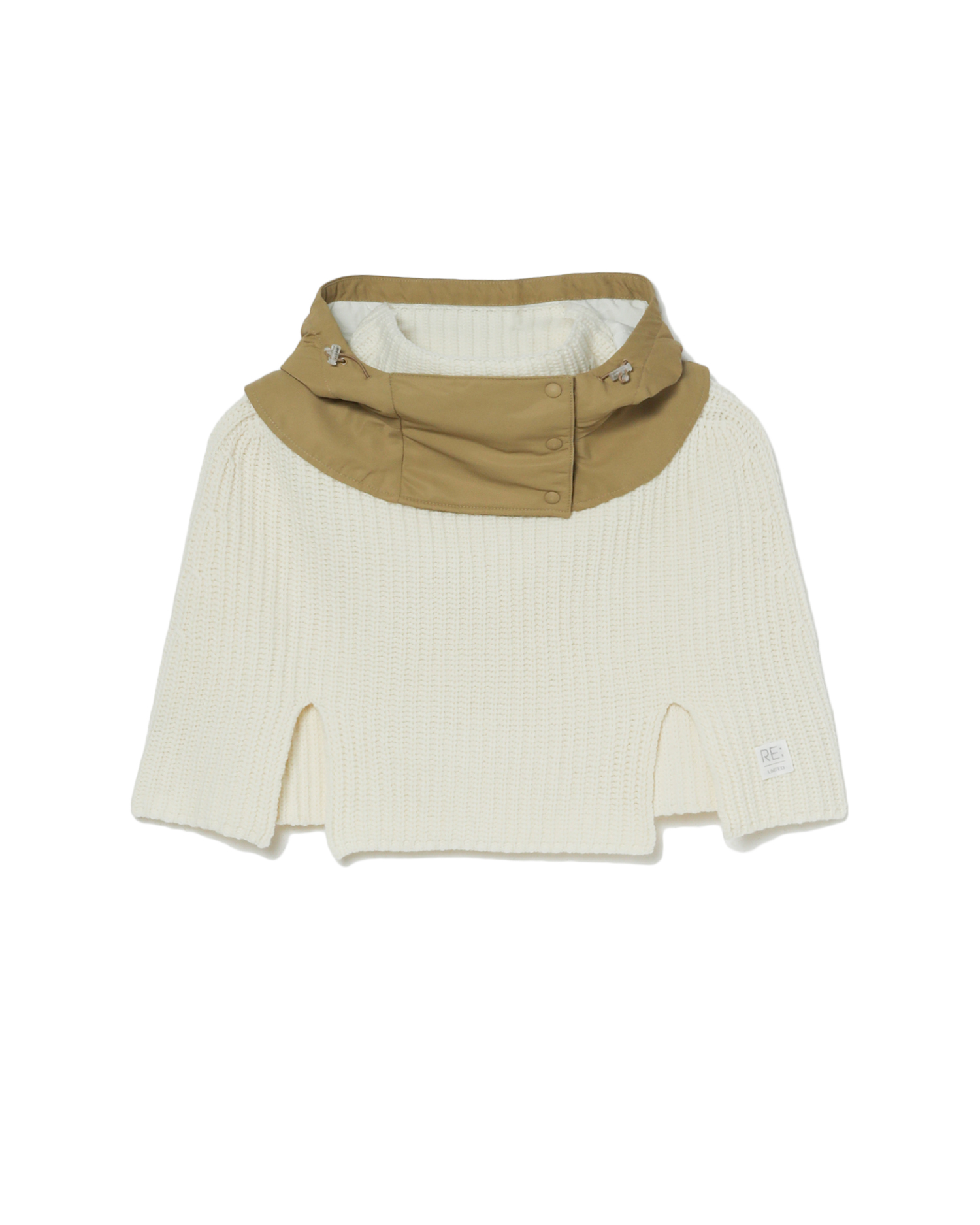 asymmetric knit hooded top