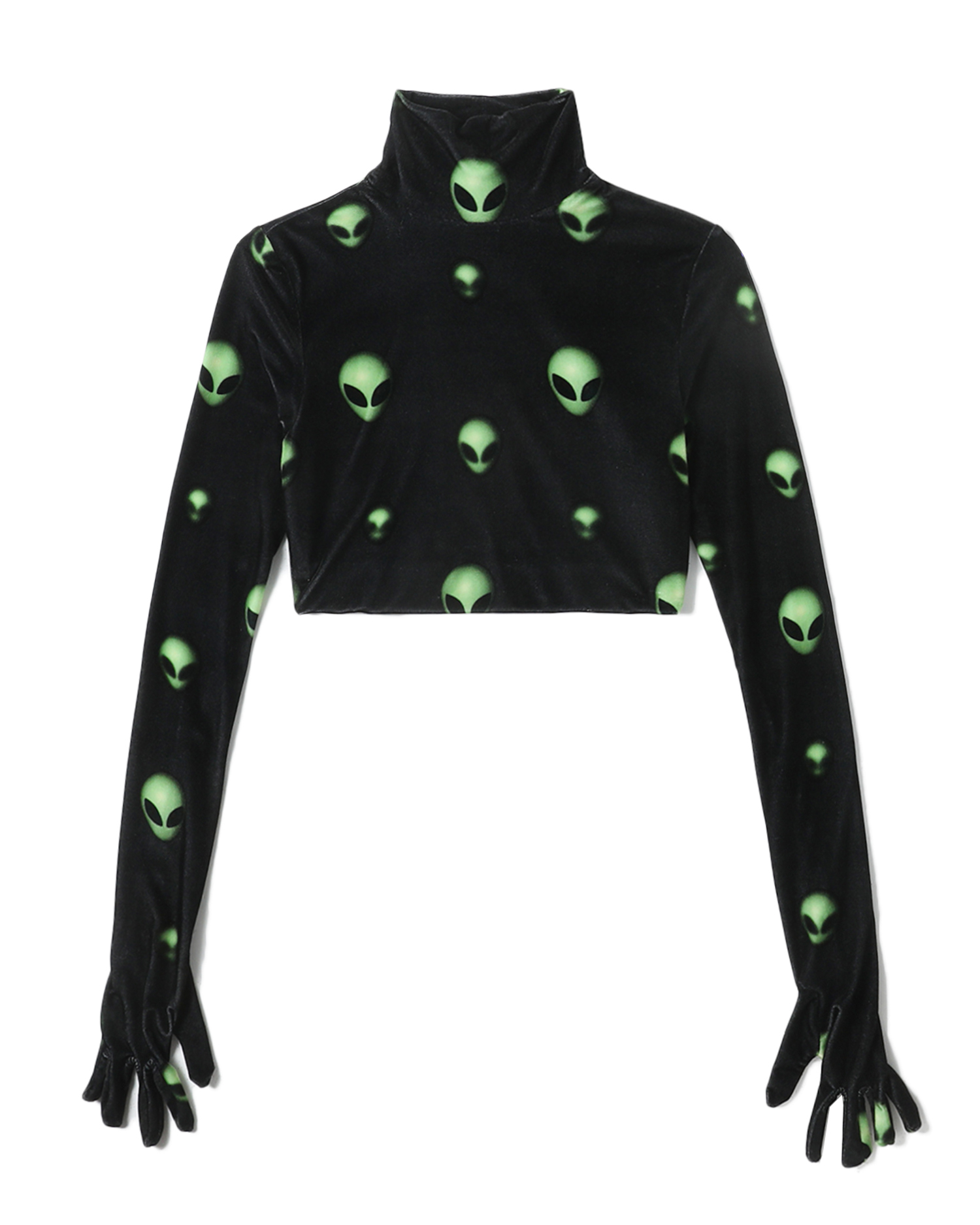 extraterrestrial cropped top with gloves