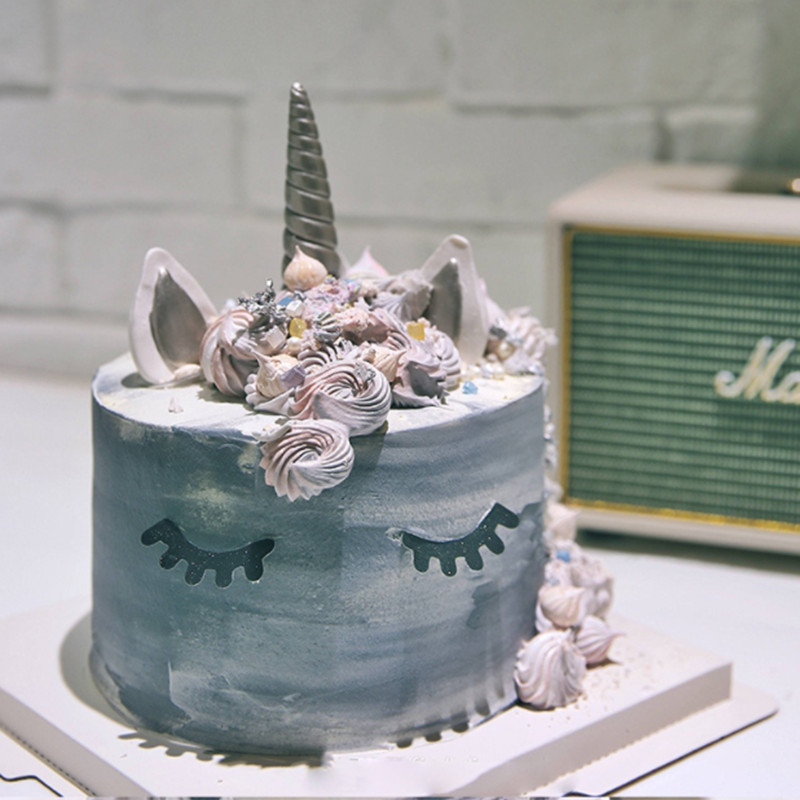 unicorn silicone cake mold 3d unicorn horn ears and eyelashmold cake decoration for cake baking cupcake fondant candy chocolate