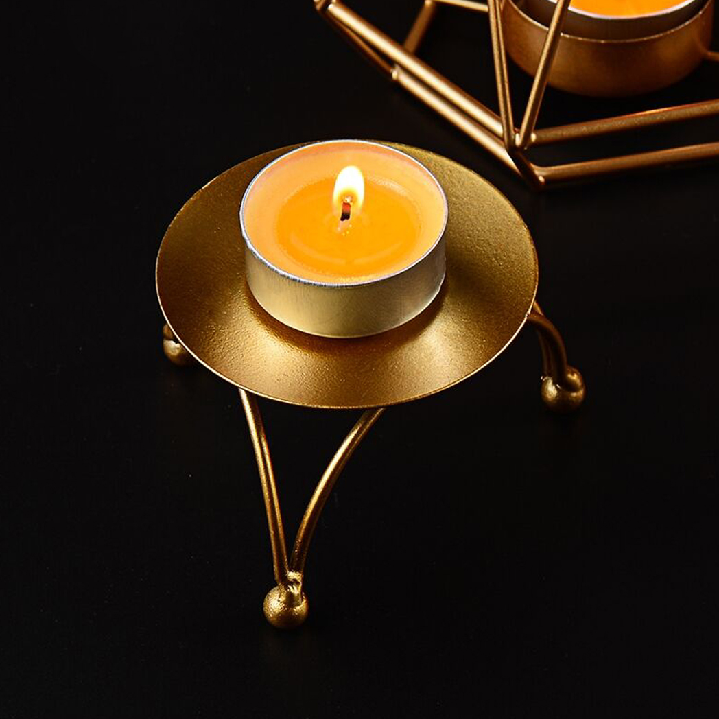 three-dimensional geometric round iron candlestick desktop decoration ornament home ornament