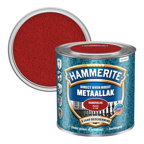 Hammerite Metaalverf Hamerslag Rood H140 250Ml