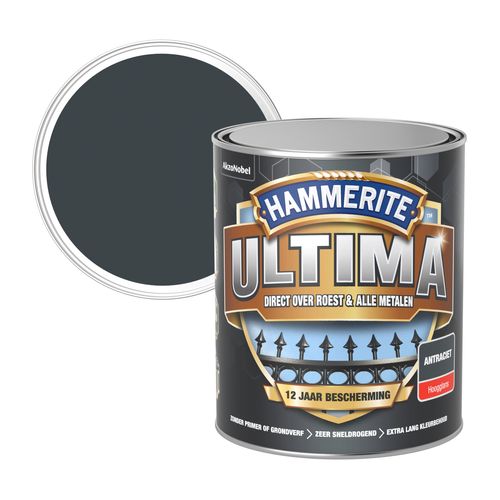 Hammerite Metaallak Ultima Hoogglans Antraciet 750Ml
