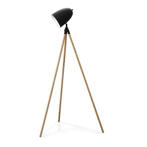 Home Sweet Home Vamp 161 Vloerlamp Zand Zwart/Hout - Moderne Leeslamp