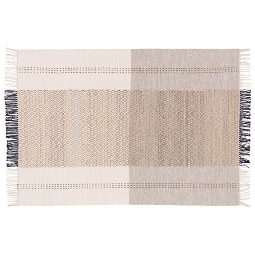 Oviala Wollen En Jute Platgeweven Tapijt Met Geometrische Patronen 160X230 Cm