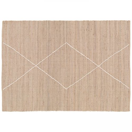 Oviala Natuurlijk Juten Tapijt Met Handgeweven Ruitpatroon 160 X 230 Cm