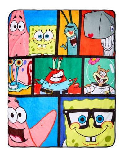 Spongebob Squarepants Characters Grid Fleece Blanket