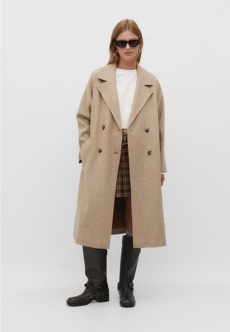 stradivarius soft-touch trench coat  brown m