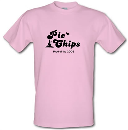 pie and chips - food of the gods male t-shirt.