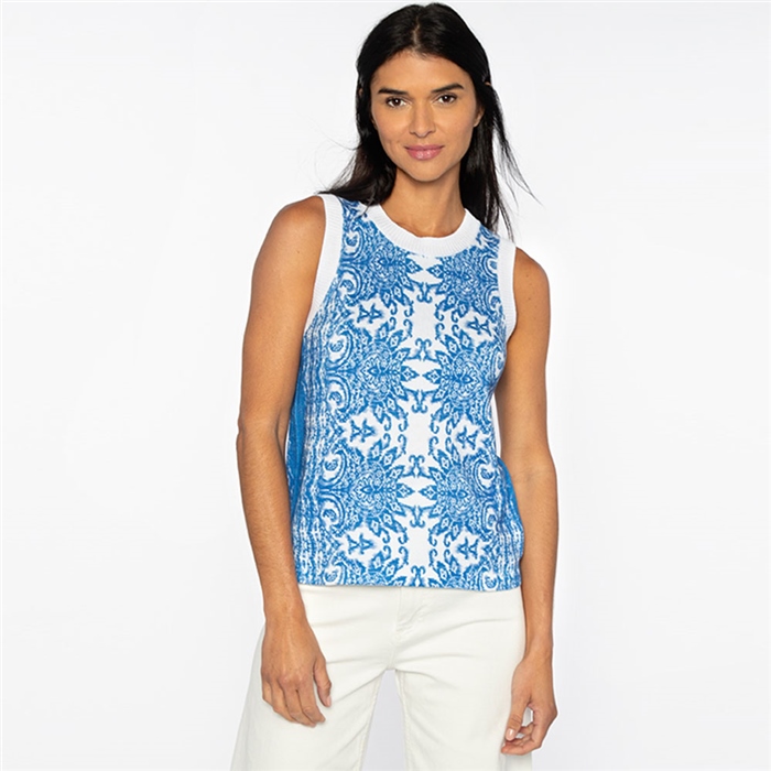 Kinross Jumper Sleeveless Print In Blue