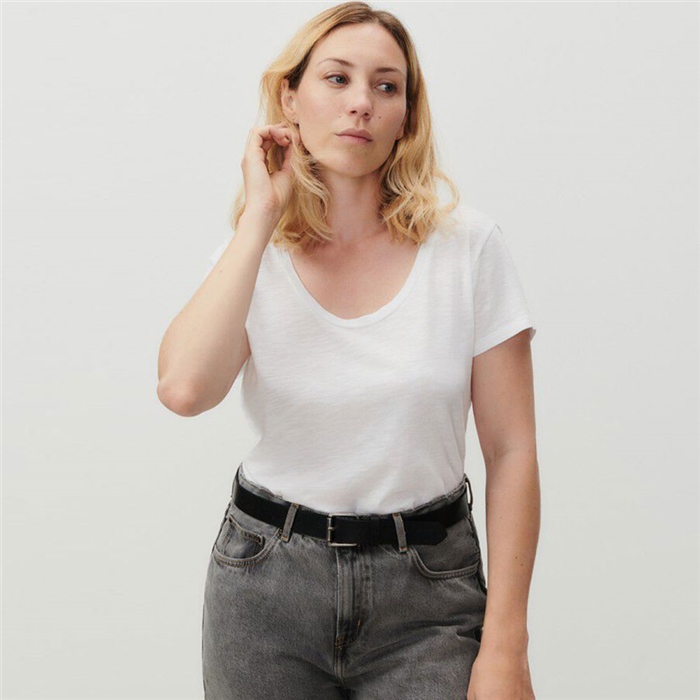 american vintage t-shirt 'jacksonville’ short sleeved in white