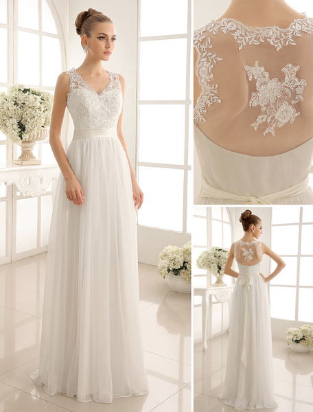 ASOS DESIGN Lennox sequin blouson sleeve wedding dress with train in-White