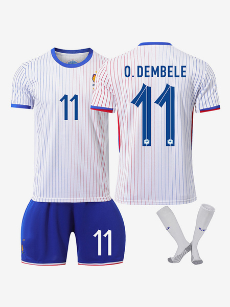 france football team no.11 o.dembelle away european football championship 2024 3 pieces jersey