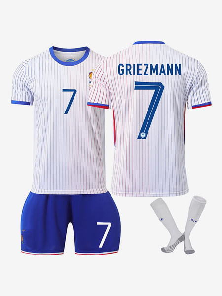 french team jersey no.7 griezmann away 2024 european football championship 3 pieces for men and children